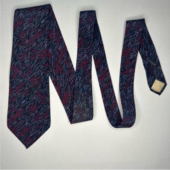 Vintage MISSONI CRAVATTE Vibrant Blue & Purple Abstract Classic Tie, 3.5” - Picture 5 of 6